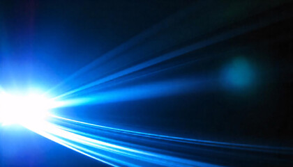 blue light and stripes moving fast over black background