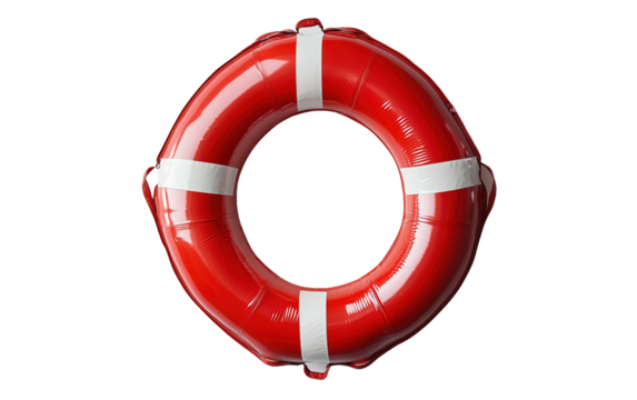 Life buoy isolated on white or transparent background