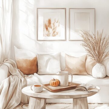 Cozy Autumn Living Room.