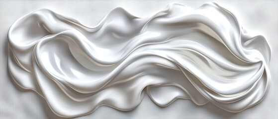 Elegant white silk flowing gracefully, showcasing softness and luxury. Perfect for backgrounds, textiles, and fashion designs.