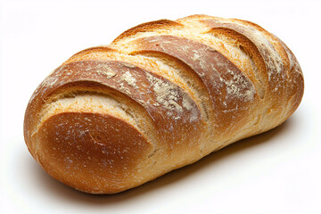 White bread loaf isolated on white background