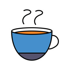 coffee mug color line icon with white background vector stock illustration