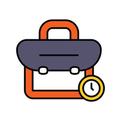 work time color line icon with white background vector stock illustration