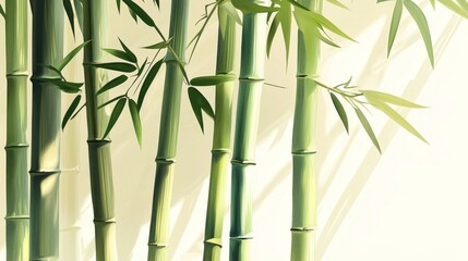 Lush Bamboo Forest in Tranquil Natural Environment with Verdant Foliage