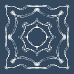 Frames in the old style.  Retro Hand-drawn illustration. Vector