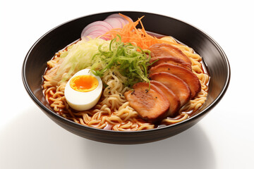 Ramen on white background. Ramen themes. Asian cuisine themes. Asian restaurant. Japanese soup. Ramen making. PNG cut out. Image for graphic designer. Image for flyers. China. Japan. Asia.