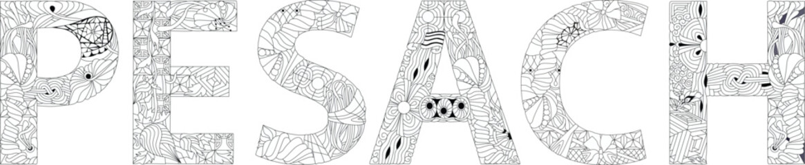 Pesach. The concept of the Jewish holiday Passover for coloring.