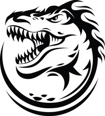 Naklejka premium Modern T-Rex logo. Vector illustration. Isolated on a white background.