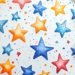 Obraz premium Watercolor Star Pattern.