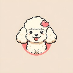 Cute Poodle with a Heart