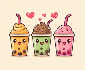 Cute Boba Tea Love.