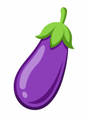 Fresh eggplant. Bright eggplant. Vegetable ingredient for the kitchen. stock illustration