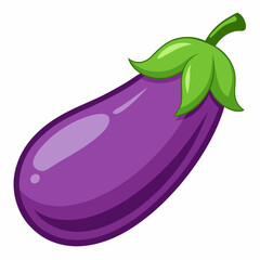 Fresh eggplant. Bright eggplant. Vegetable ingredient for the kitchen. stock illustration