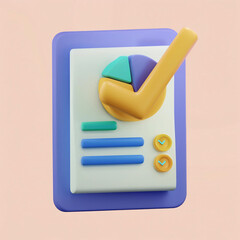 report 3d render icon on skin background