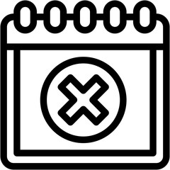 Obraz premium Vector Icon Delete, Calendar, Time And Date, Cross, Event