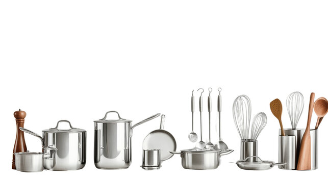 A collection of silverware and kitchen items
