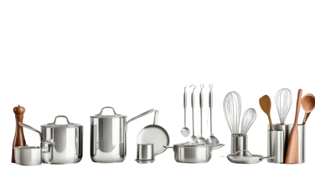 A collection of silverware and kitchen items