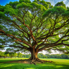 Fototapeta premium tree in the parktree, nature, forest, park, trees, landscape, spring, grass, summer, leaf, leaves, old, branch, wood, oak, sun, sky, trunk, environment, foliage, plant, garden, outdoor, woods, autumn
