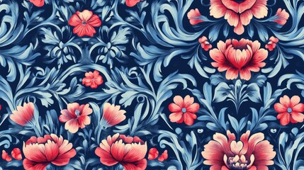 Fototapeta premium Mixed pattern of original designs and digital illustrations suitable for web wallpaper ceramics and fabric applications