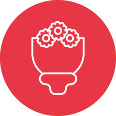 Bridal Bouquet line circle icon
