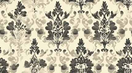 Obraz premium Vintage damask floral wallpaper seamless pattern