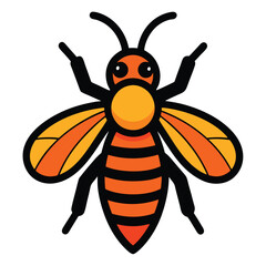 Solid color Tawny Mining Bee animal vector design