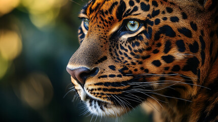 Closeup Portrait of a Majestic Leopard with Striking Blue Eyes