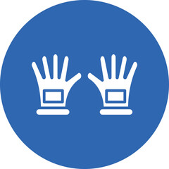 Glove glyph circle icon