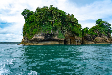 Tropical Paradise of Isla de los Pájaros, Panama, A Scenic Haven with Lush Vegetation, Wildlife,...