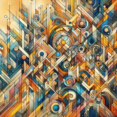 art in cubism style. illustration abstract styled Decorative background