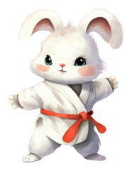 PNG Rabbit playing judo cartoon animal white.
