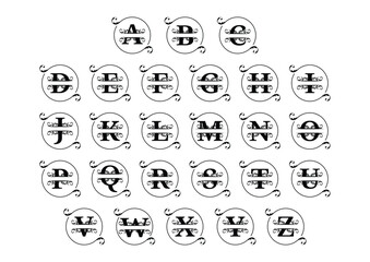 Floral Alphabet (Floral Round) 26 Set of Icons