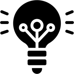 Vector Icon Light Bulb, Electronics, Technology, Innovation, Ai