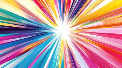 Abstract multicolored background featuring a starburst explosion in a line art illustration