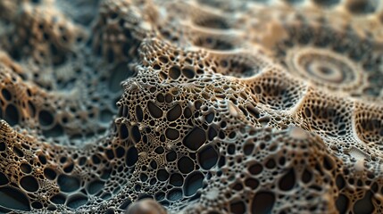 Close-up of a detailed lace pattern with intricate designs and delicate textures