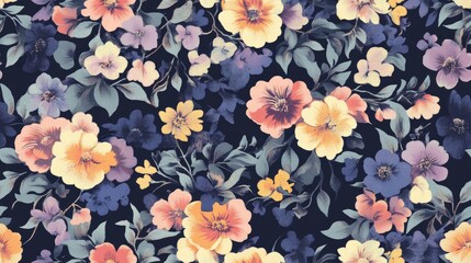 Seamless digital textile print pattern featuring an allover floral design