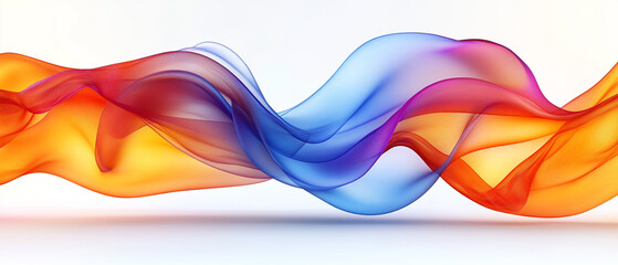 Fototapeta premium Dynamic waves of orange and blue blend seamlessly, creating an abstract visual of movement and flow in a vibrant atmosphere.