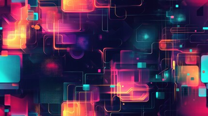 Obraz premium Modern vibrant luxurious abstract design featuring colorful futuristic technology with random shapes in a mosaic pattern suitable for wallpaper in presentations and brochures