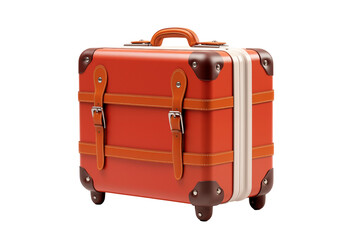 Travel suitcase on transparent background. PNG. Cut out. Travel related themes. Travel departure. Holidays. Travel agency. Travel news. Image for graphic designer. Image for flyers. Image for website.