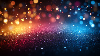 Vibrant abstract background with colorful bokeh lights, creating a dreamy and festive atmosphere.