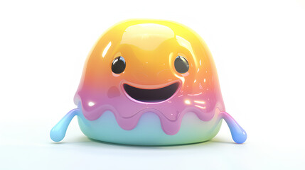 colorful slime animation with white background