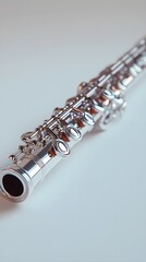 Fototapeta premium Ultra-Realistic High-Resolution Flute with Gleaming Silver Finish and Intricate Detailing Image