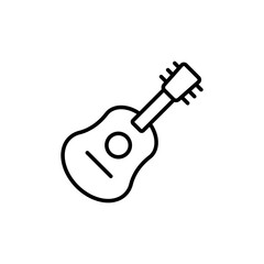Guitar linear icon. Line customizable illustration. Contour symbol. Vector isolated outline drawing. Editable stroke