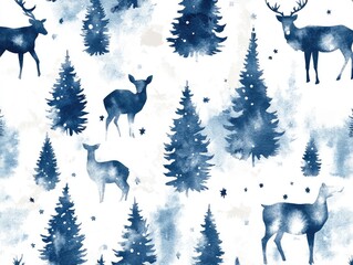 christmas background with deer