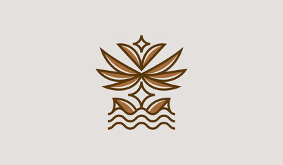 Palm Tree Logo Template. Universal creative premium symbol. Vector illustration. Creative Minimal design template. Symbol for Corporate Business Identity