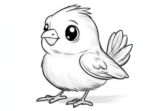 recommend clip art: Cartoon style line drawing of a chick