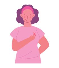 breast cancer awareness woman character