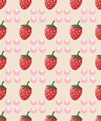seamless pattern with strawberries