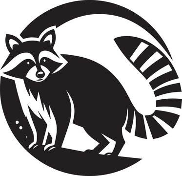recommend clip art: Raccoon silhouette simple vector black and white full body