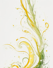 abstract background with splashes - abstract golden floral background with flowers - Generative AI